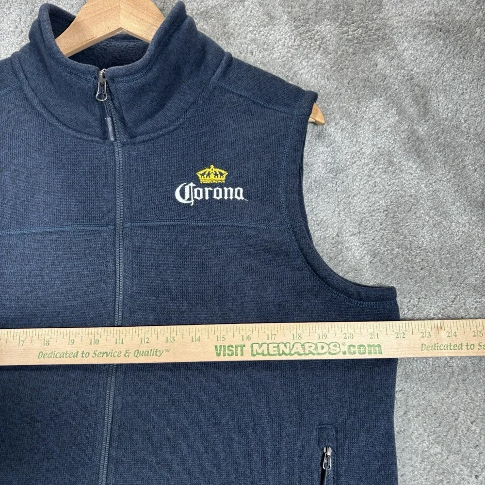 The North Face Sweater Fleece Vest Mens M Full Zip Blue Corona Company Logo
